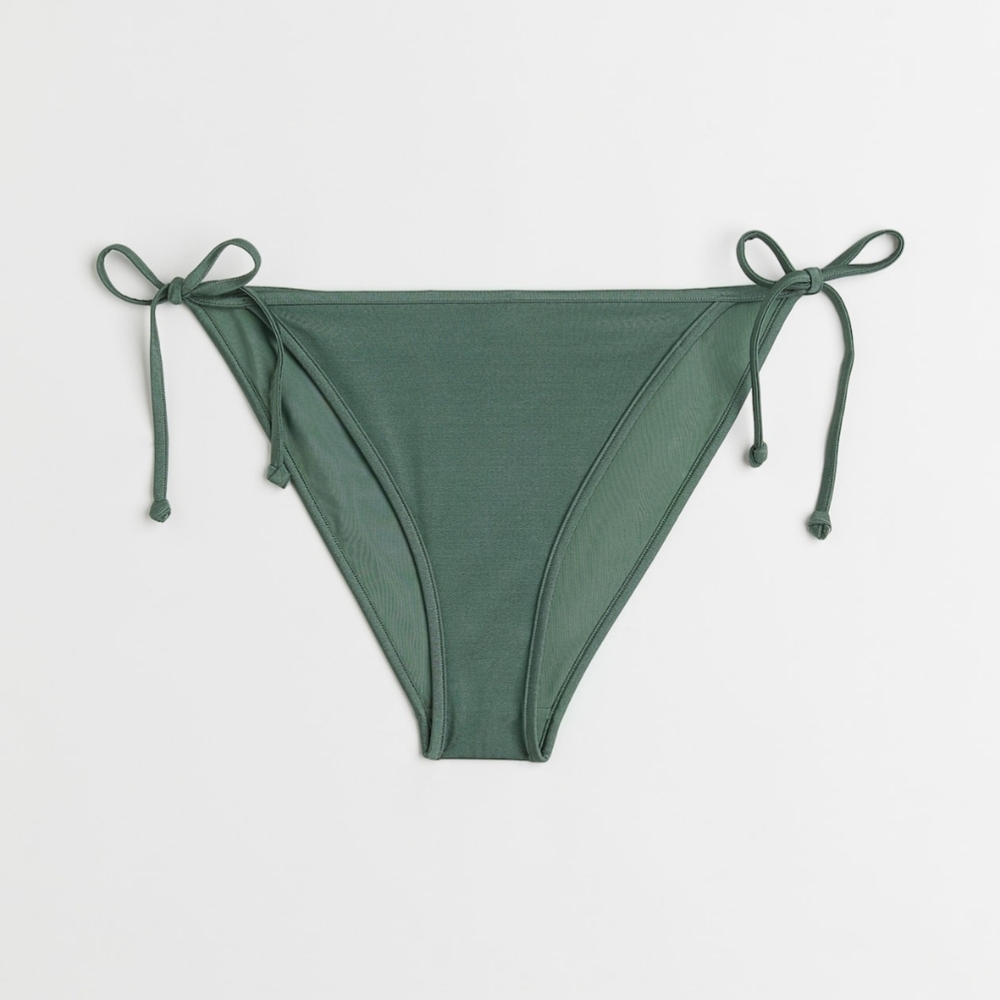 Women's Green Tie-Side Bikini Bottom